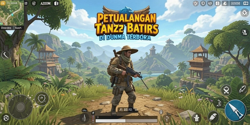 Screenshot A200M menampilkan suasana menakjubkan di dunia terbuka.