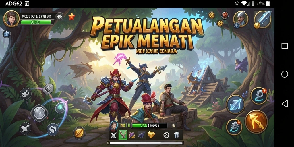 Gameplay ADG62 yang penuh aksi dalam dunia petualangan yang menakjubkan.