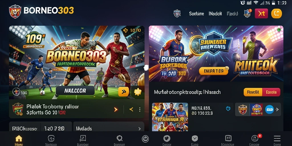 Tampilan utama BORNEO303 menampilkan berbagai pilihan taruhan olahraga.