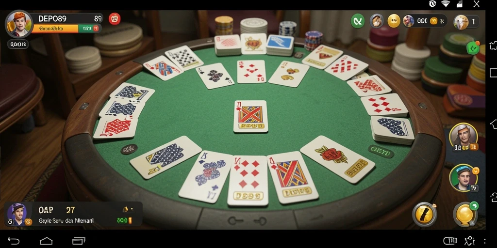 Tampilan gameplay seru DEPO89 saat bermain Gaple bersama teman.