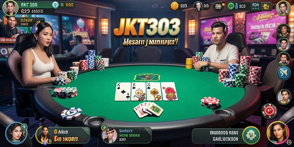Screenshot gameplay poker JKT303 yang memukau dan interaktif.