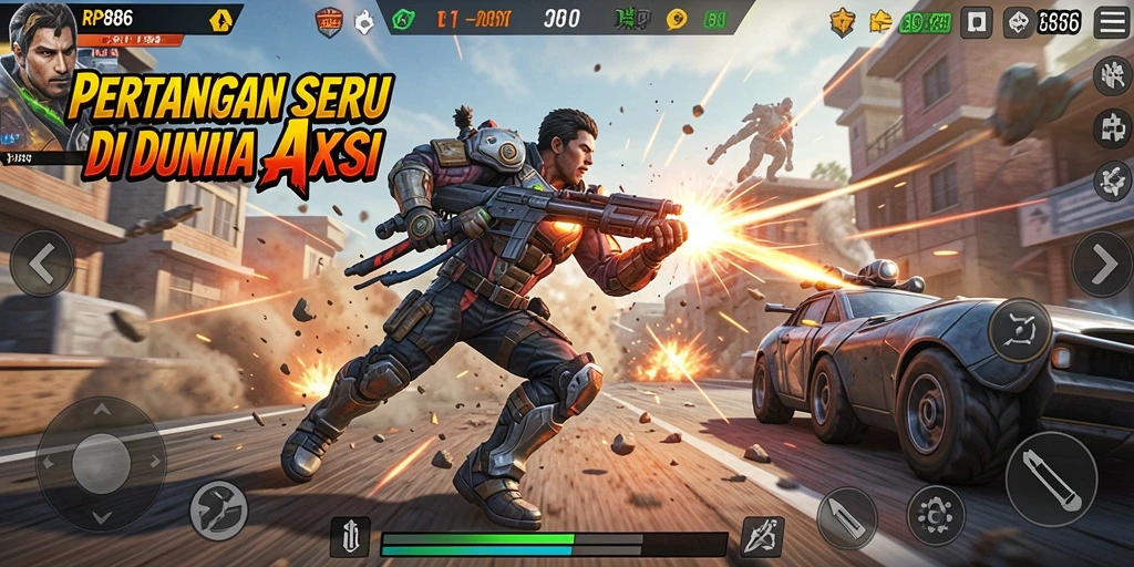 Tampilan seru gameplay RP886 dalam aksi penuh adrenalin.