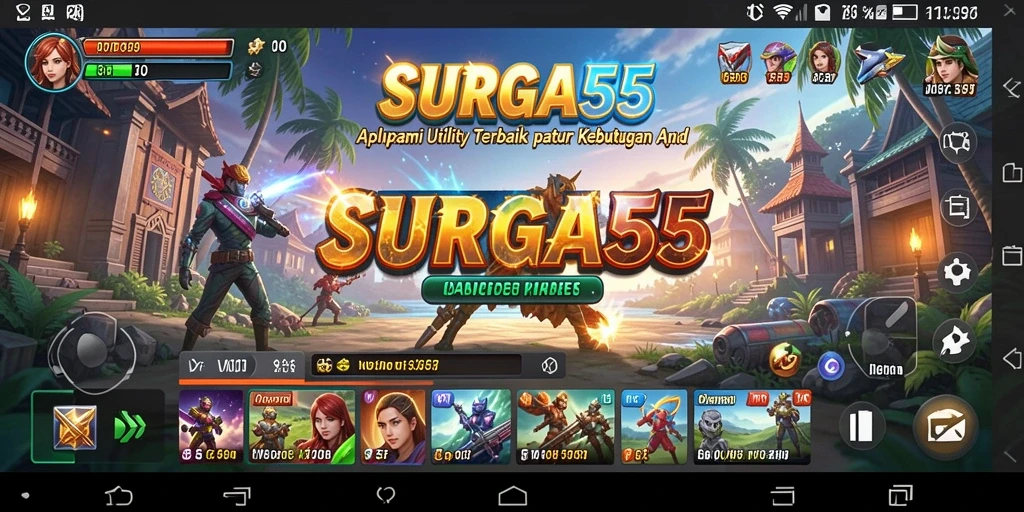 Tampilan antarmuka <strong>SURGA55</strong> yang intuitif dan mudah diakses.