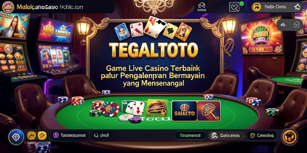 Screenshot gameplay TEGALTOTO dengan dealer dan pemain yang berinteraksi.